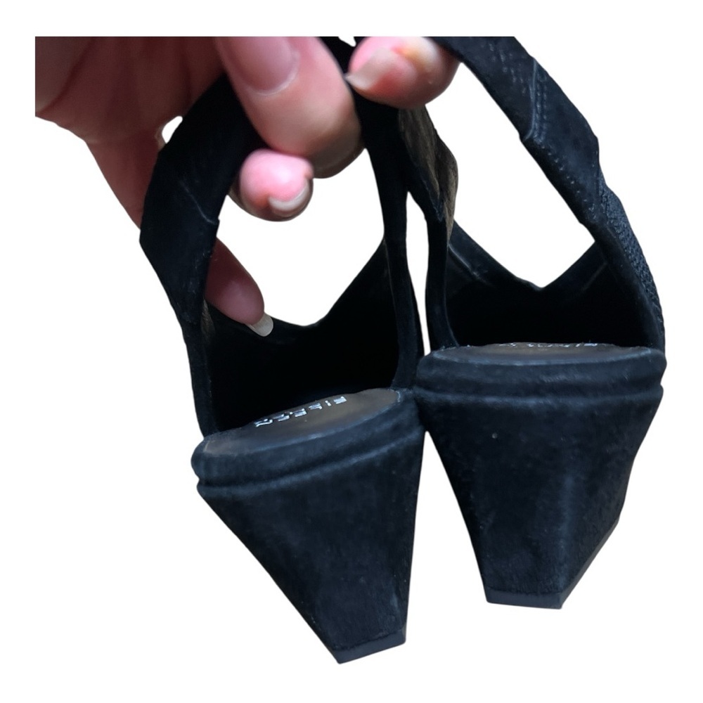 Eileen Fisher Vasa Black Textured Knit Slingback Heels 6.5 - Picture 5 of 7